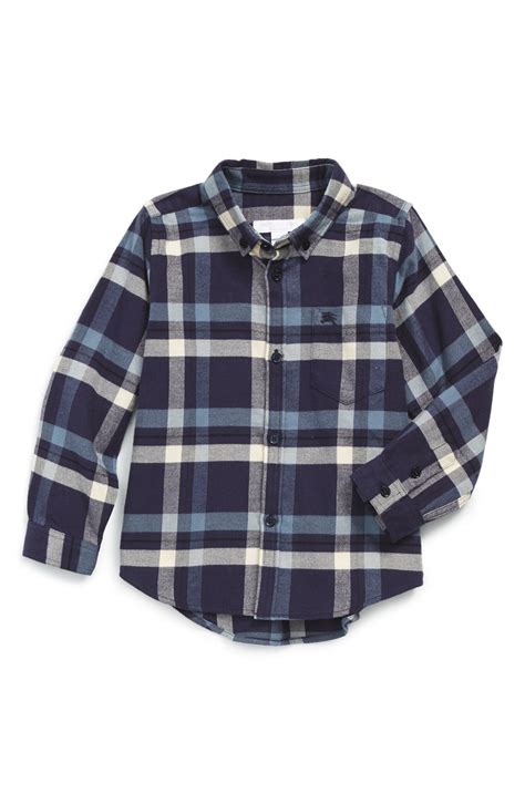 boys burberry flannel shirt grey and red|boys burberry.